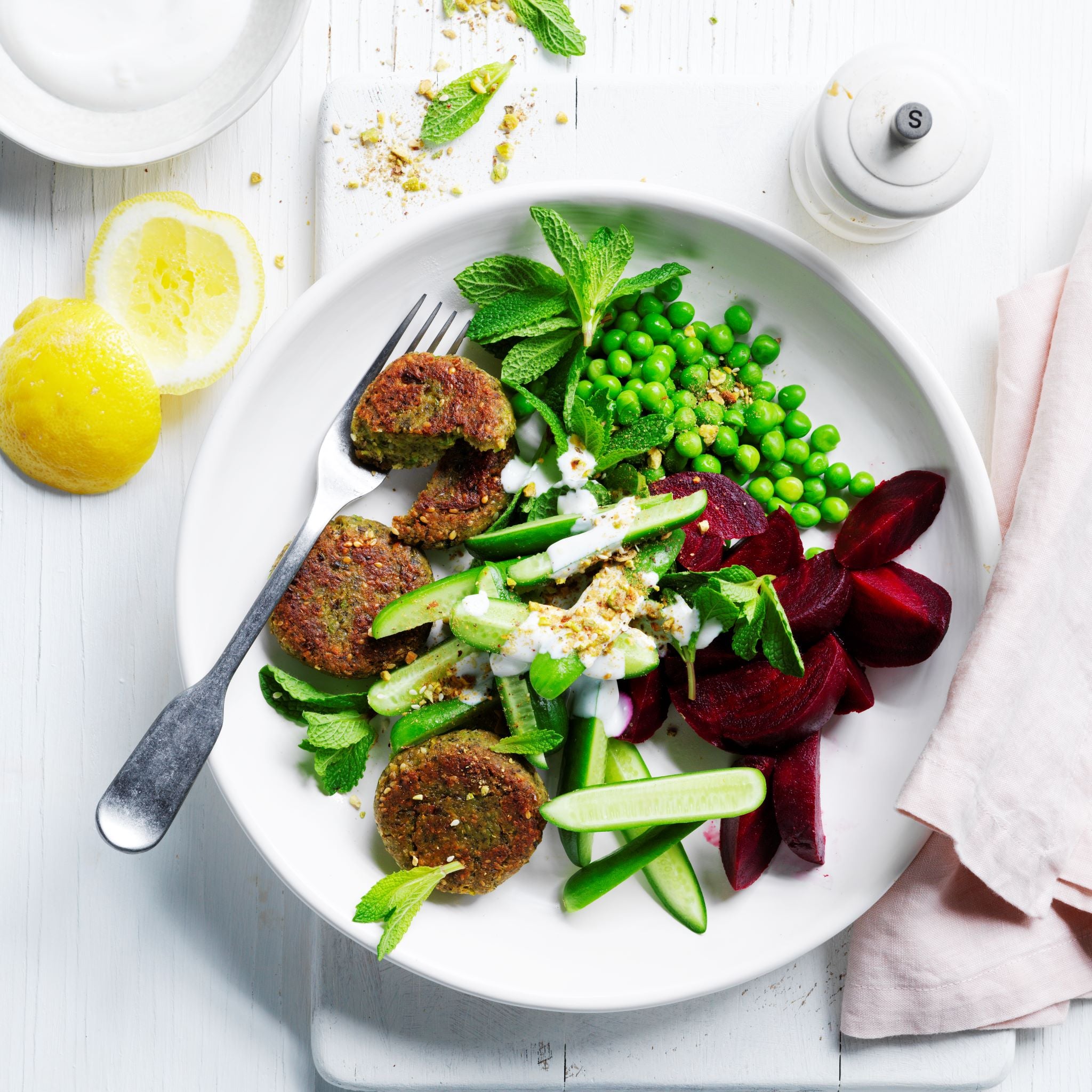 Green Pea Falafel Plate