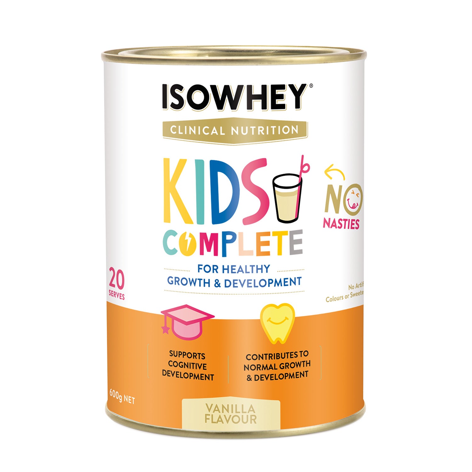 IsoWhey Clinical Nutrition Kids Complete Vanilla 600g - Expiry January 2026