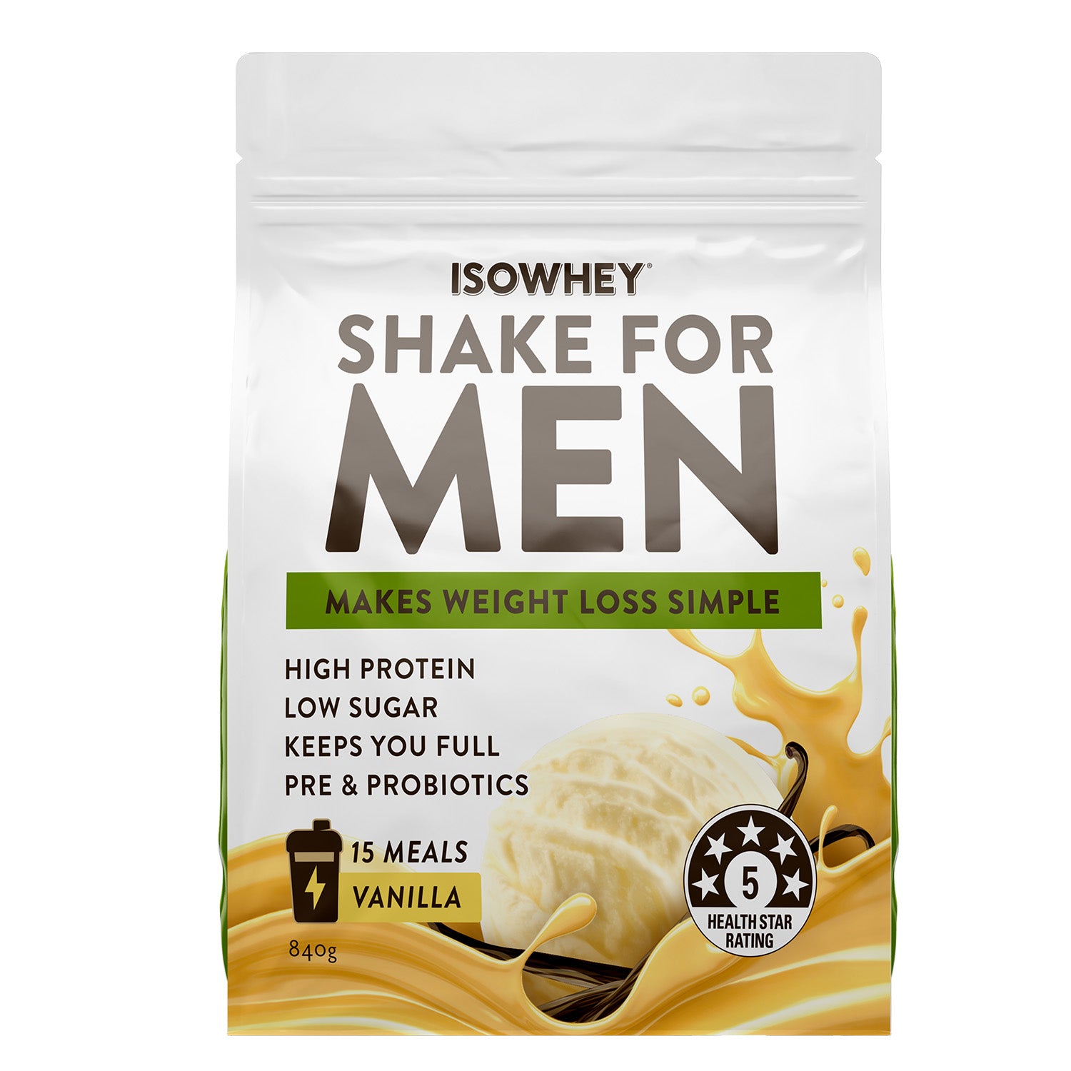 IsoWhey Shake for Men Vanilla 840g