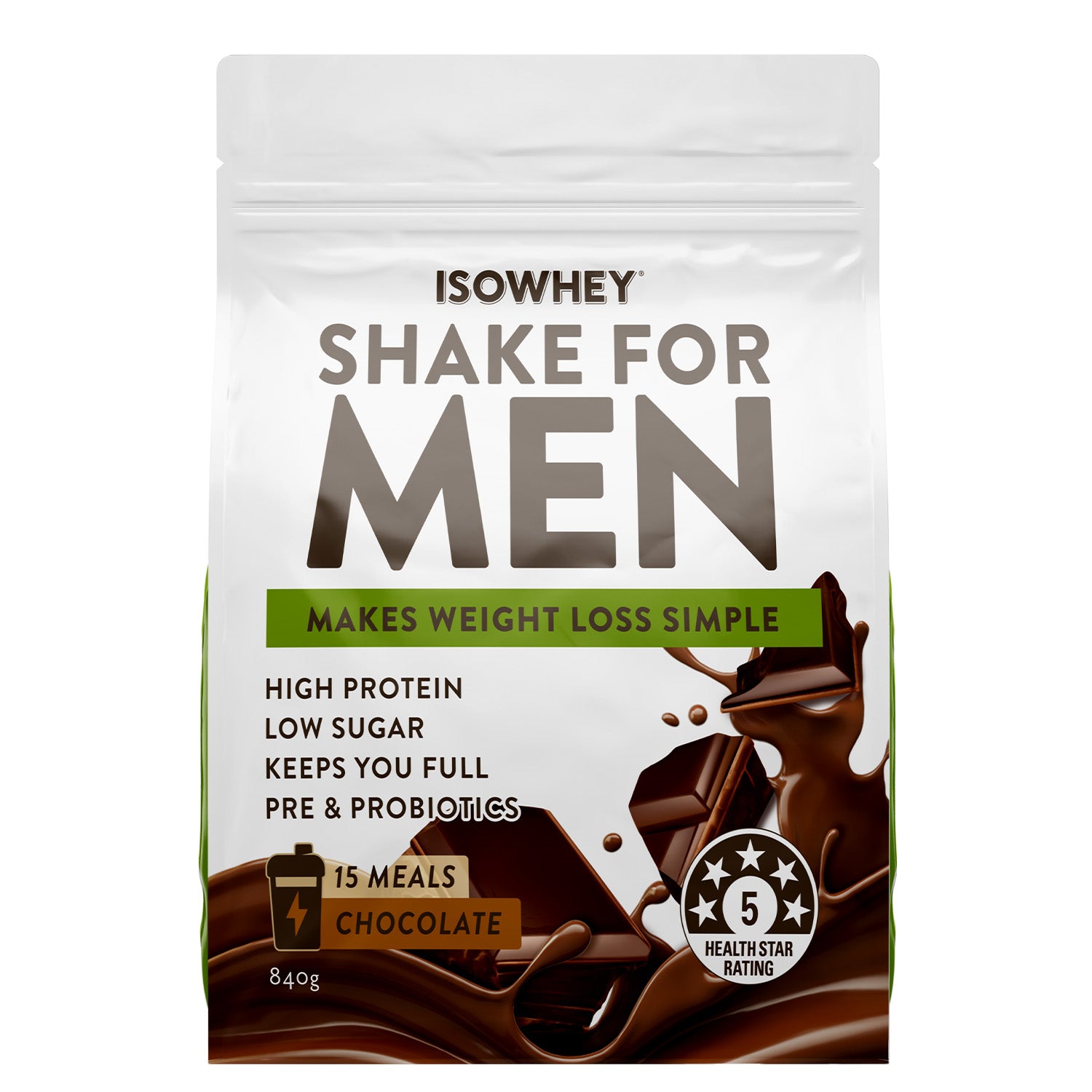 IsoWhey Shake for Men Chocolate 840g