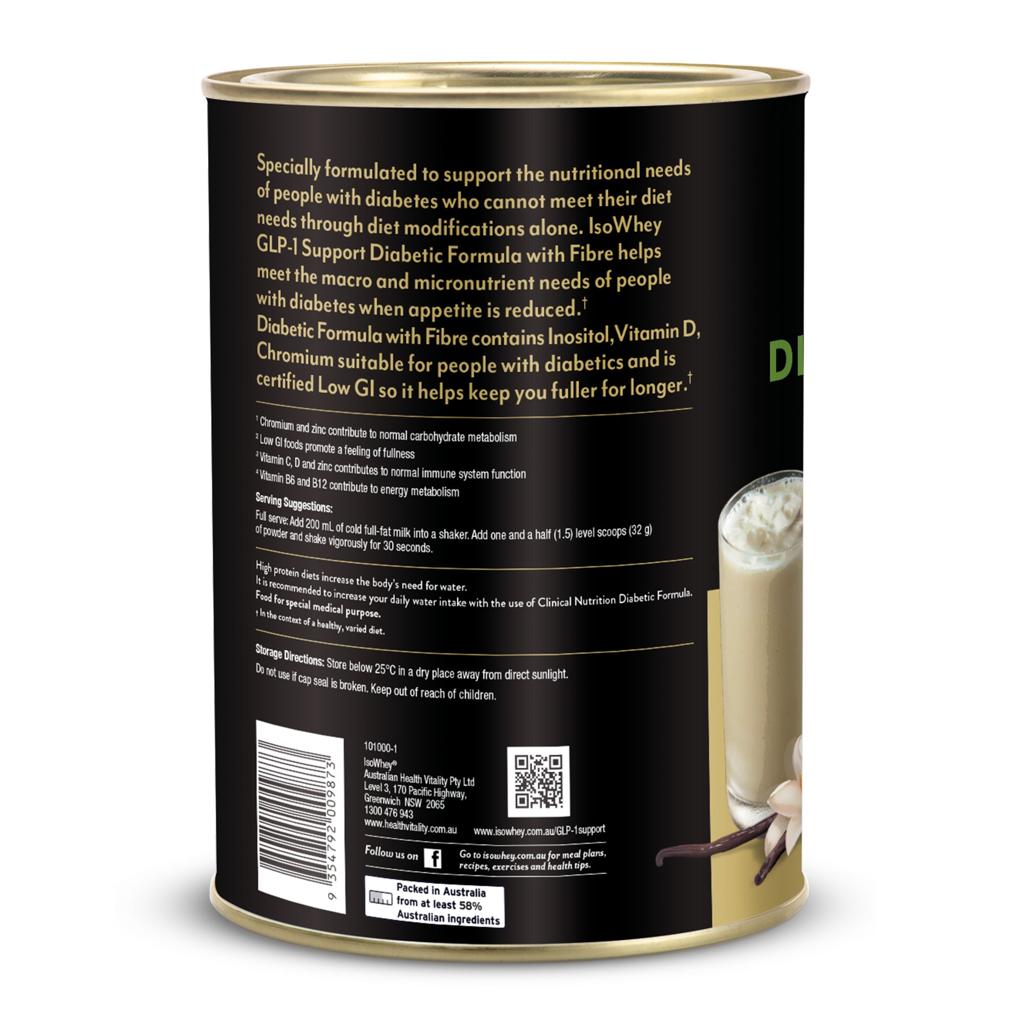 Isowhey GLP-1 Support Diabetic Formula Vanilla 640g