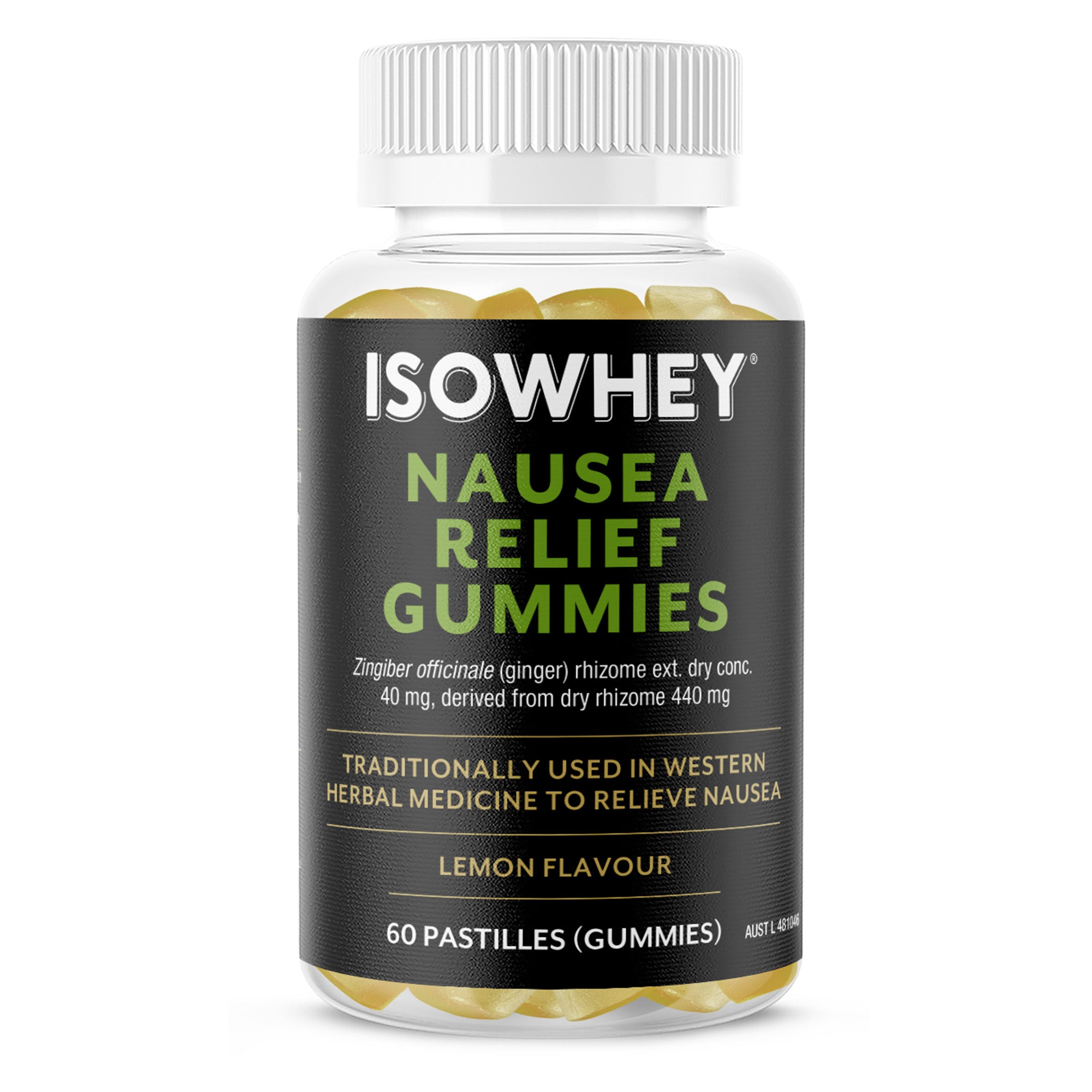nausea medicine for glp 1 IsoWhey Nausea Relief Gummies 60s | Ginger Extract