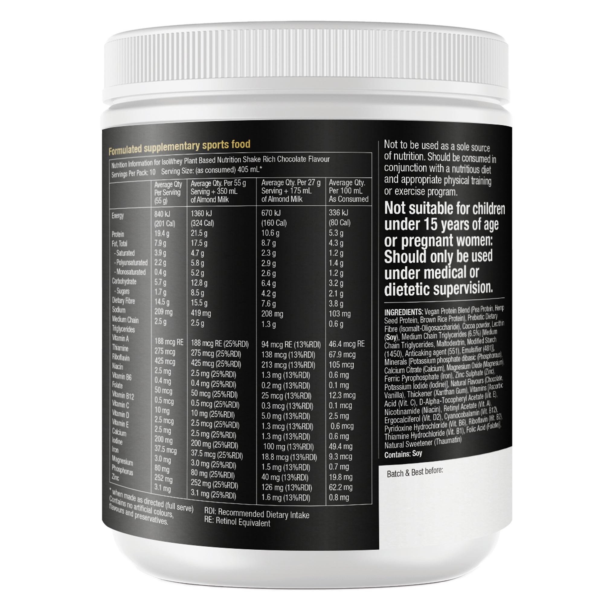 GLP-1 Support Plant-Based Nutrition Shake Chocolate 550g