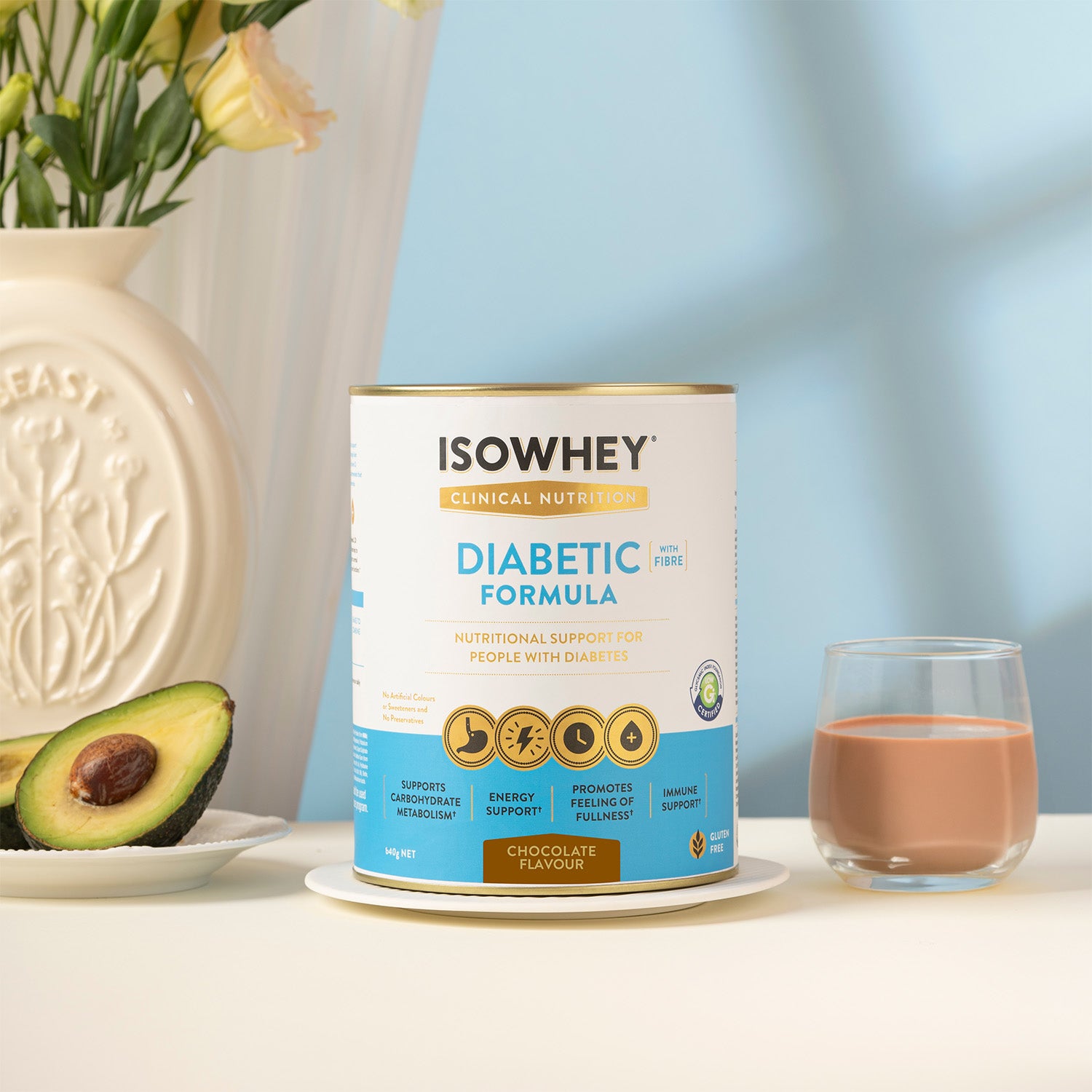 IsoWhey Clinical Nutrition Diabetic Formula Chocolate 640g