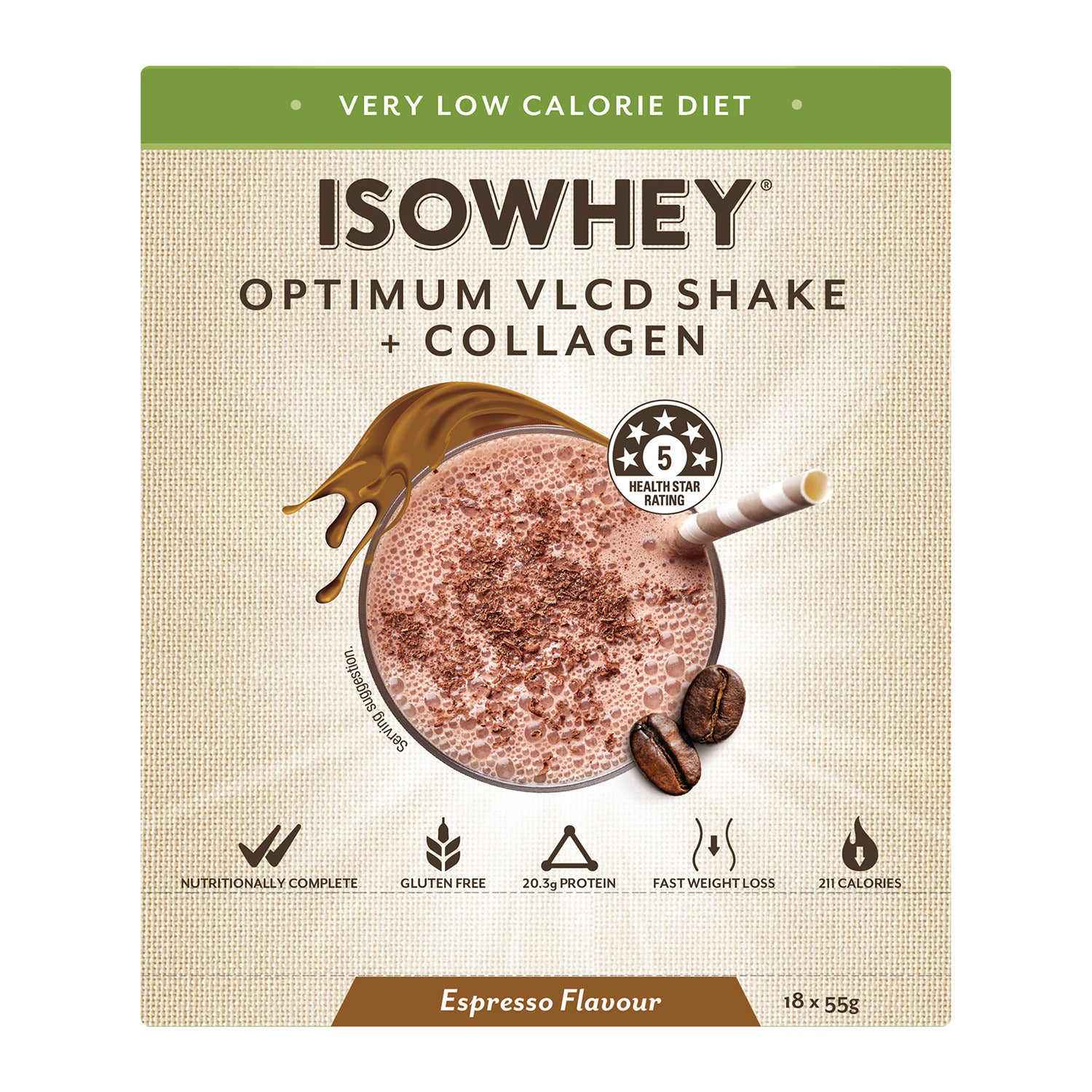 IsoWhey Optimum VLCD Espresso 18x55g