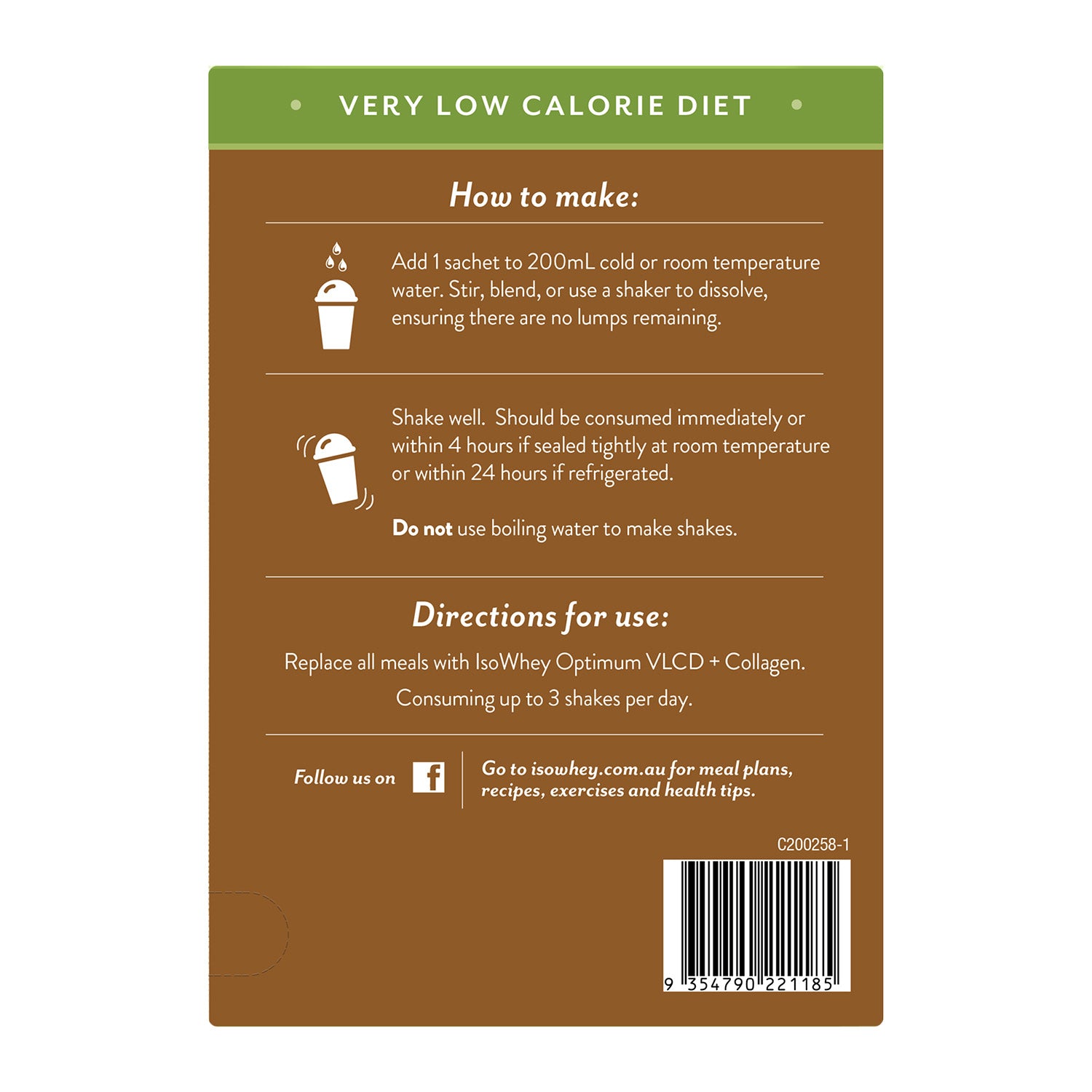 IsoWhey Optimum VLCD Espresso 18x55g