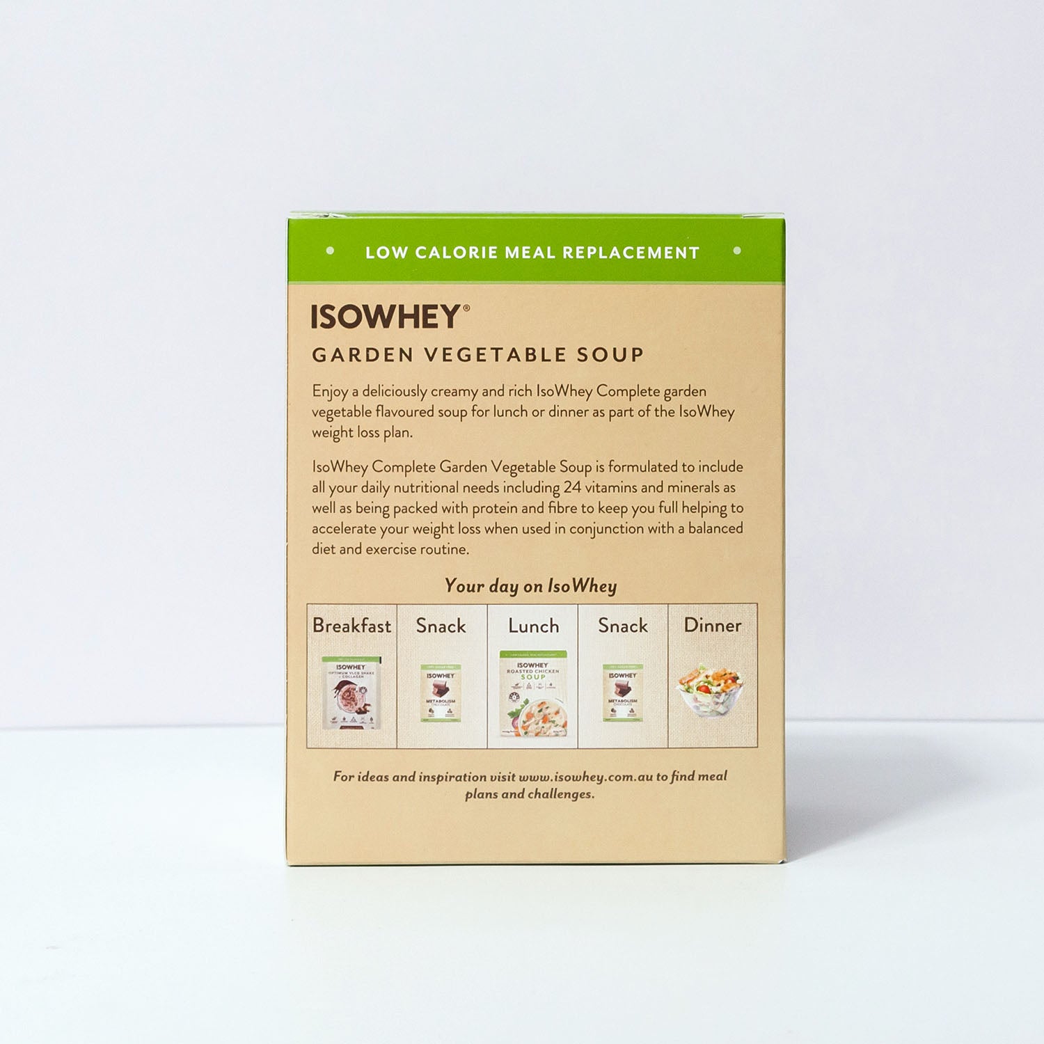 IsoWhey Vegetable Soup with text details