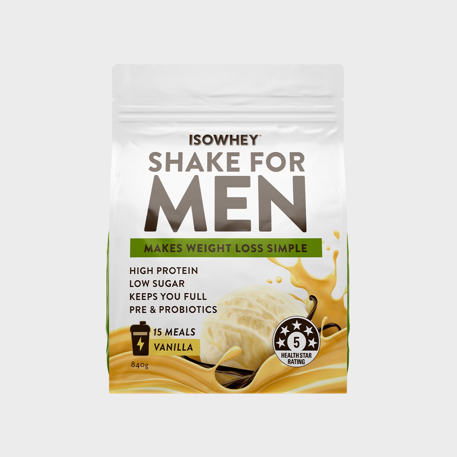 IsoWhey Shake for Men Vanilla 840g