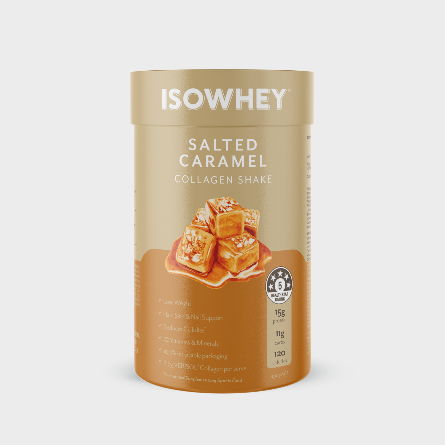 IsoWhey Collagen Smoothie Salted Caramel 490g