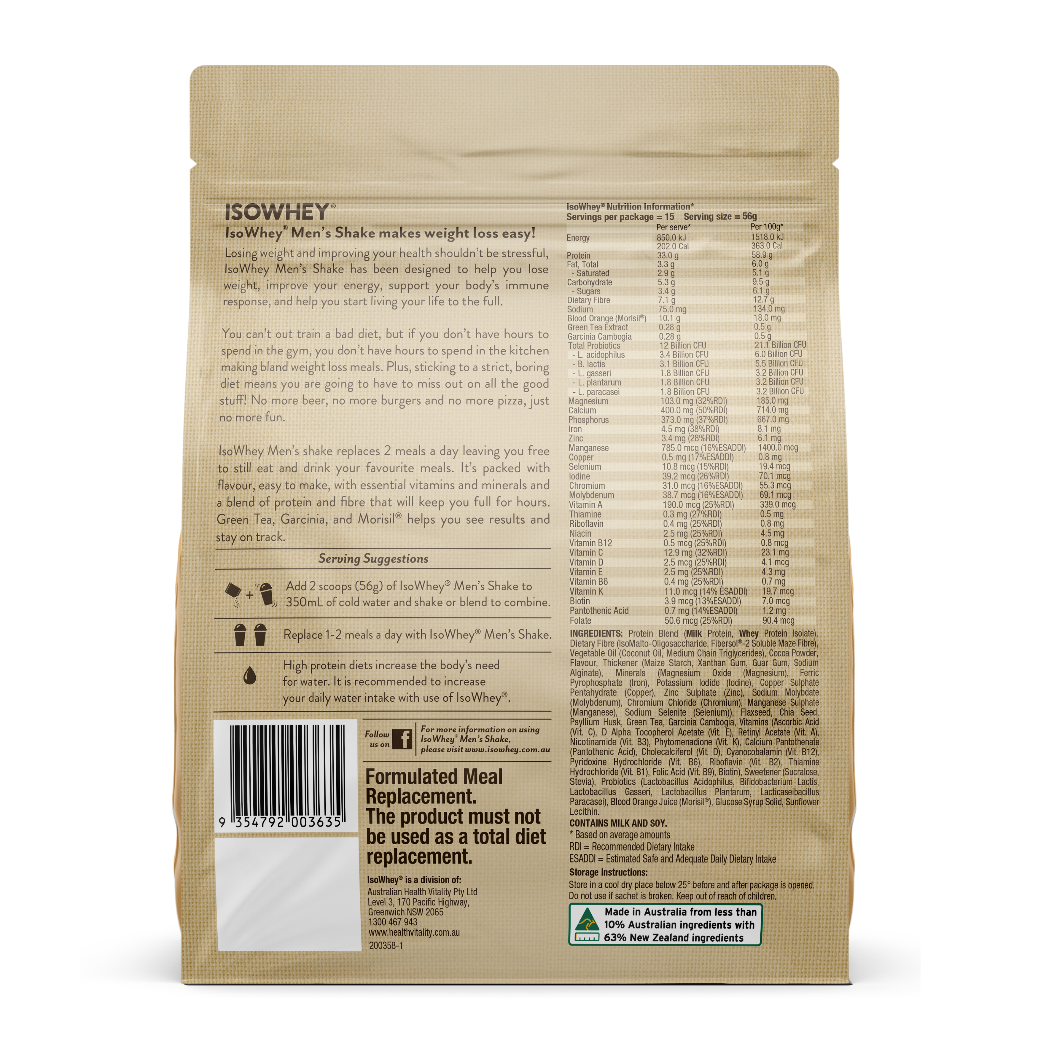 IsoWhey Men's Shake Choc Caramel 840g