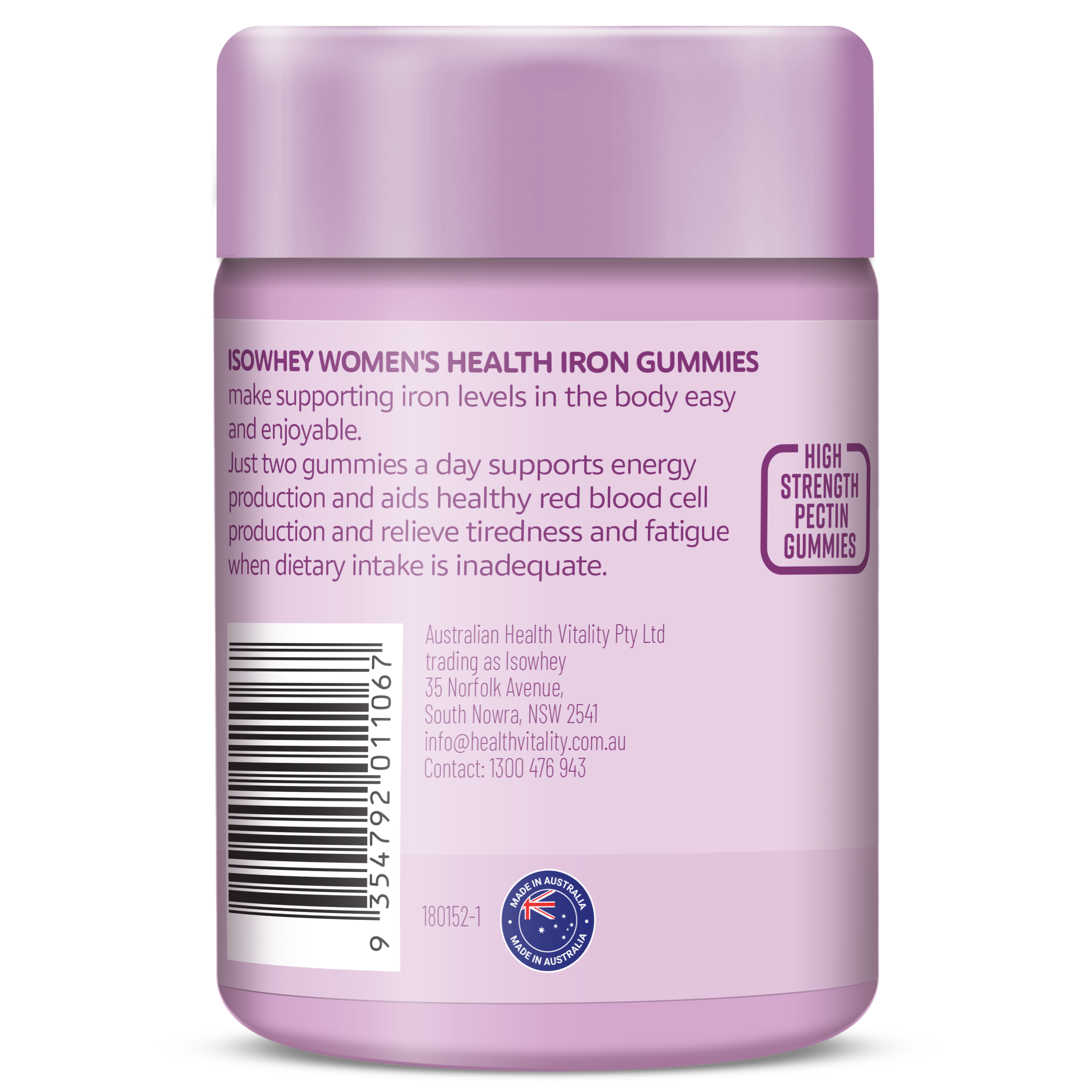 IsoWhey Women's Health Iron Gummies 60s