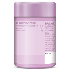 Purple container with text on a white background
