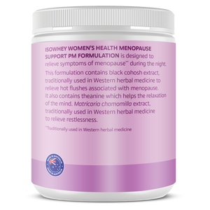 Purple supplement container with white lid on a white background