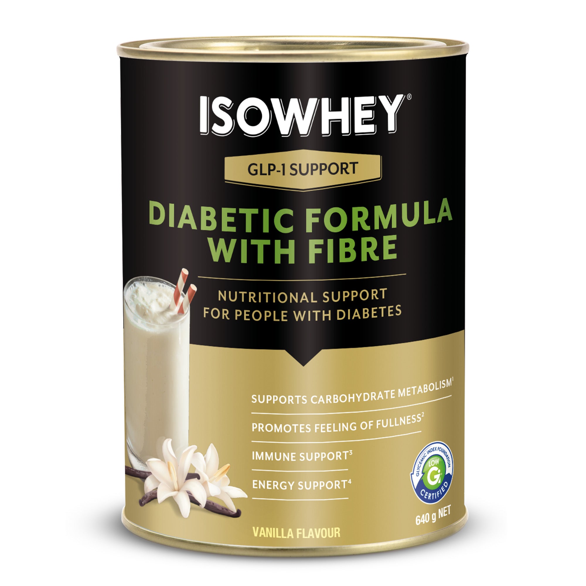 Isowhey GLP-1 Support Diabetic Formula Vanilla 640g