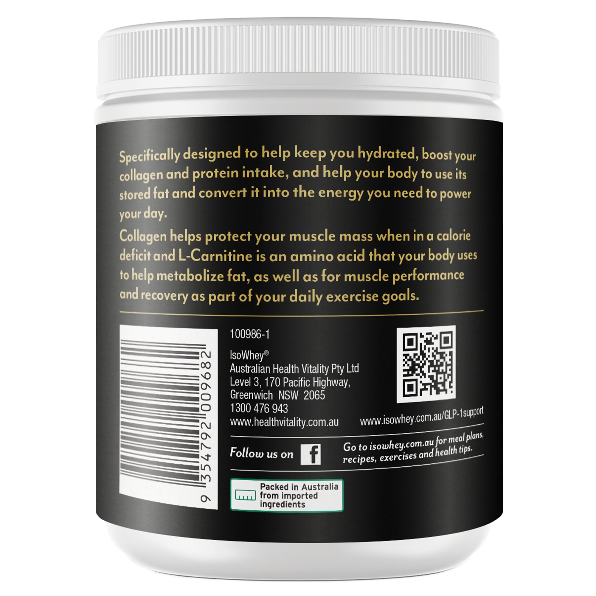 GLP-1 Support Collagen + L-Carnitine Powder 150g