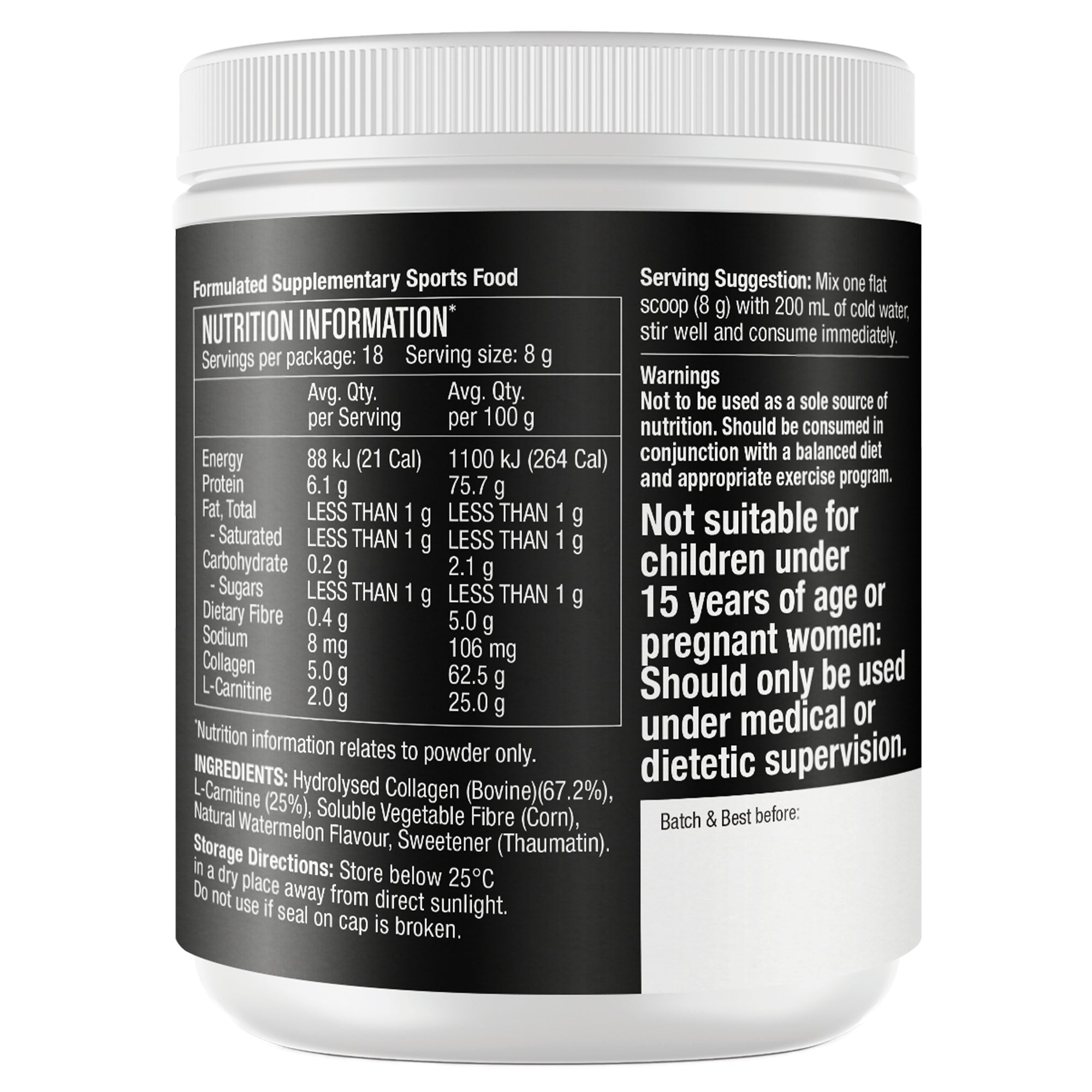 GLP-1 Support Collagen + L-Carnitine Powder 150g