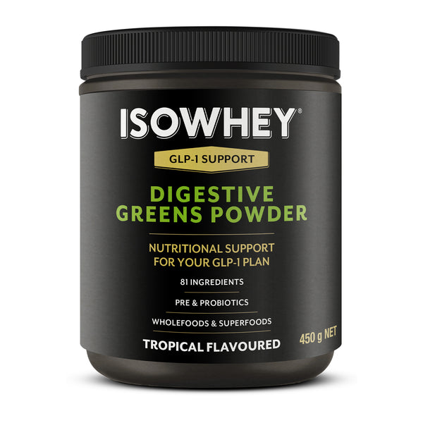 glp 1 drink powder IsoWhey GLP-1 Support Digestive Greens 450g | 80+ Ingredients
