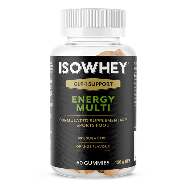 IsoWhey GLP-1 Support Energy Multi Gummies 60s | Vitamins A C D E B3 B6  Biotin | GLP-1 Nutrition