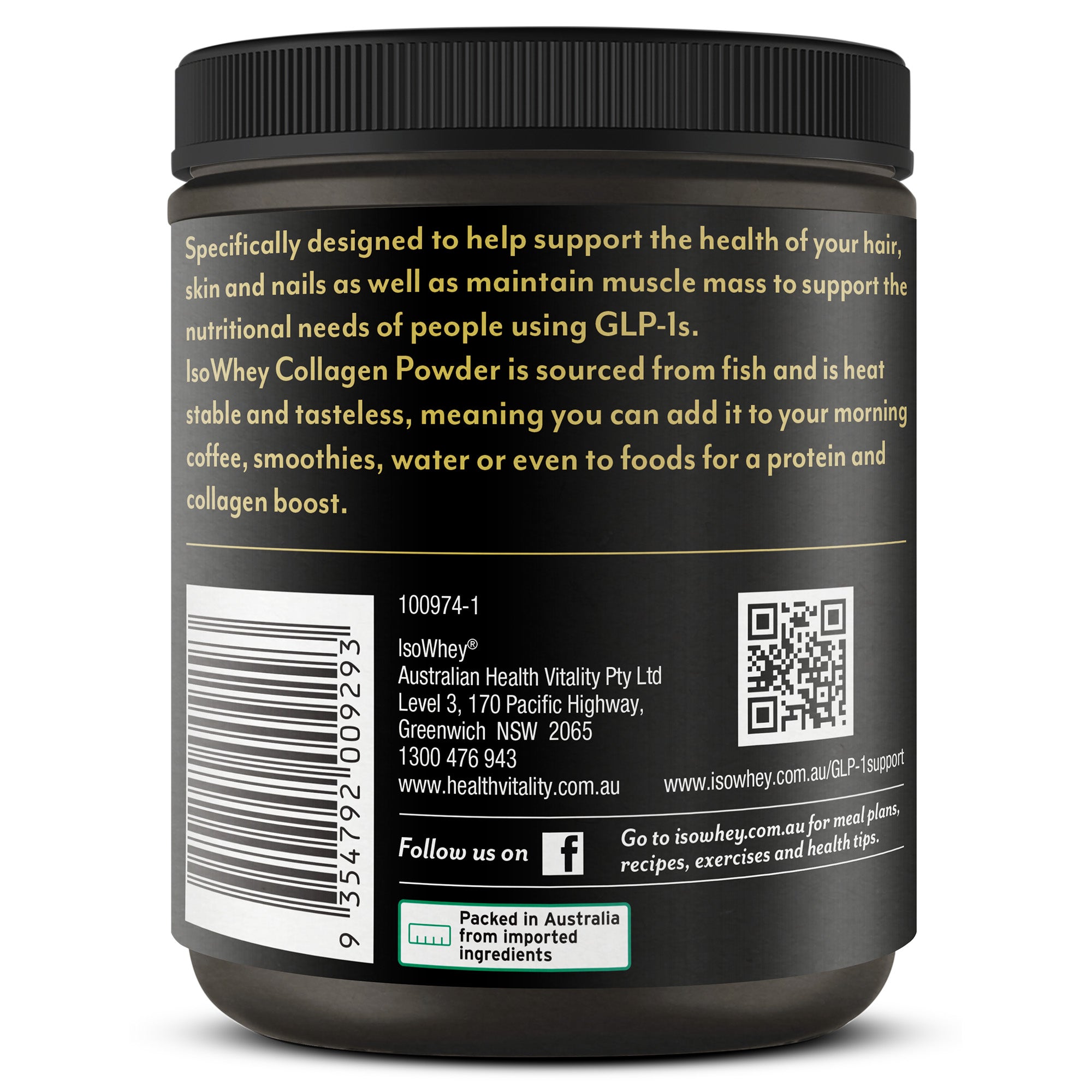 IsoWhey GLP-1 Support Collagen Powder 150g IsoWhey GLP-1 Support Collagen Powder 150g
