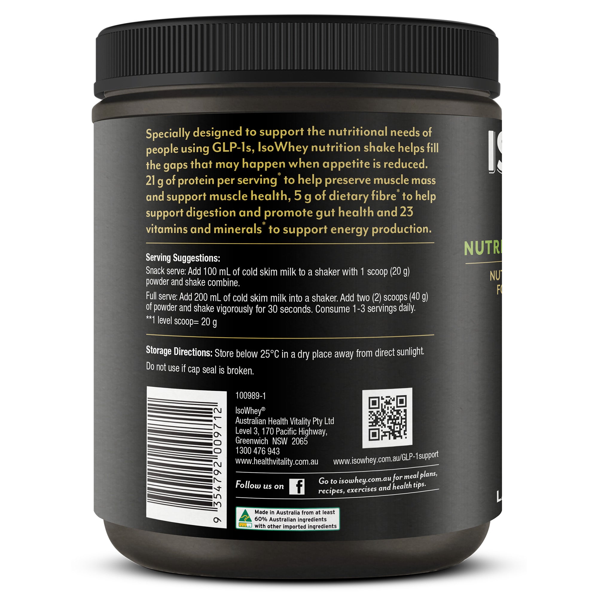 IsoWhey GLP-1 Support Shake Latte 480g IsoWhey GLP-1 Support Shake Latte 480g