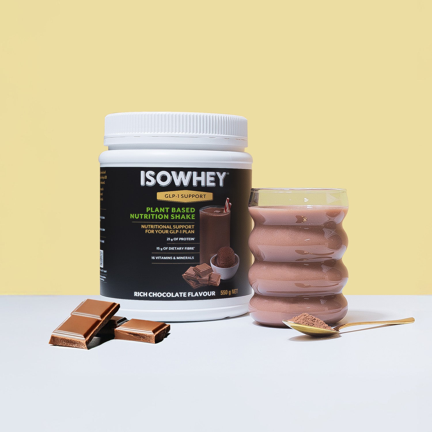 GLP-1 Support Plant-Based Nutrition Shake Chocolate 550g