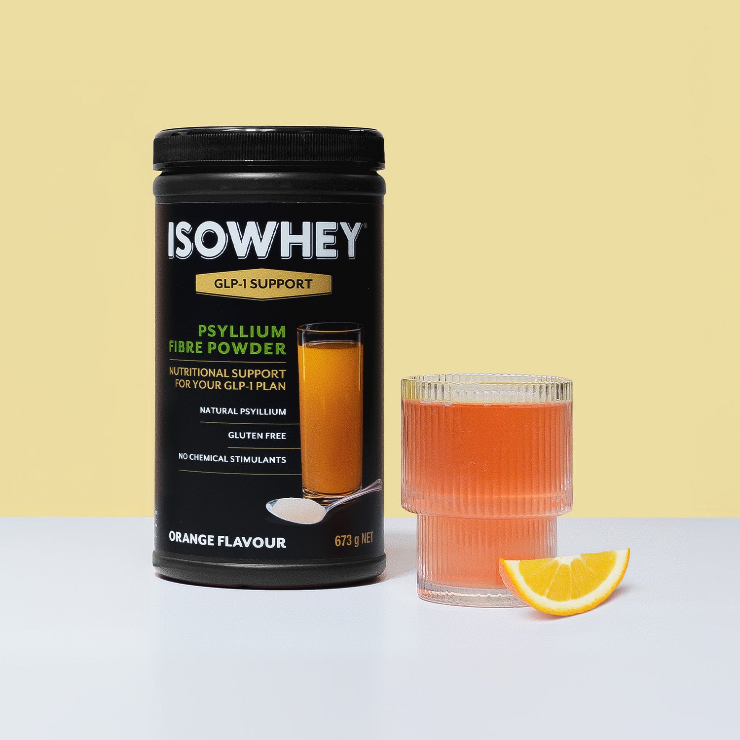 GLP-1 Support Psyllium Fibre Powder 673g Orange Flavour