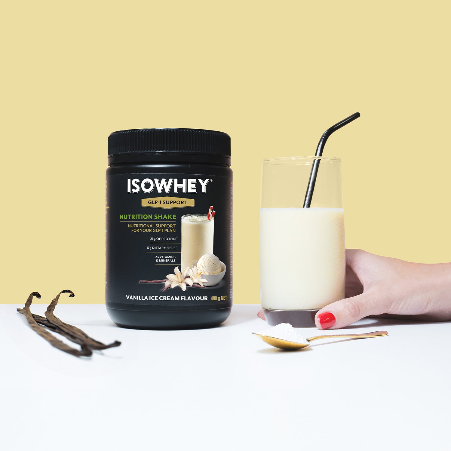GLP-1 Nutrition Shake Vanilla Ice Cream Flavour 480g