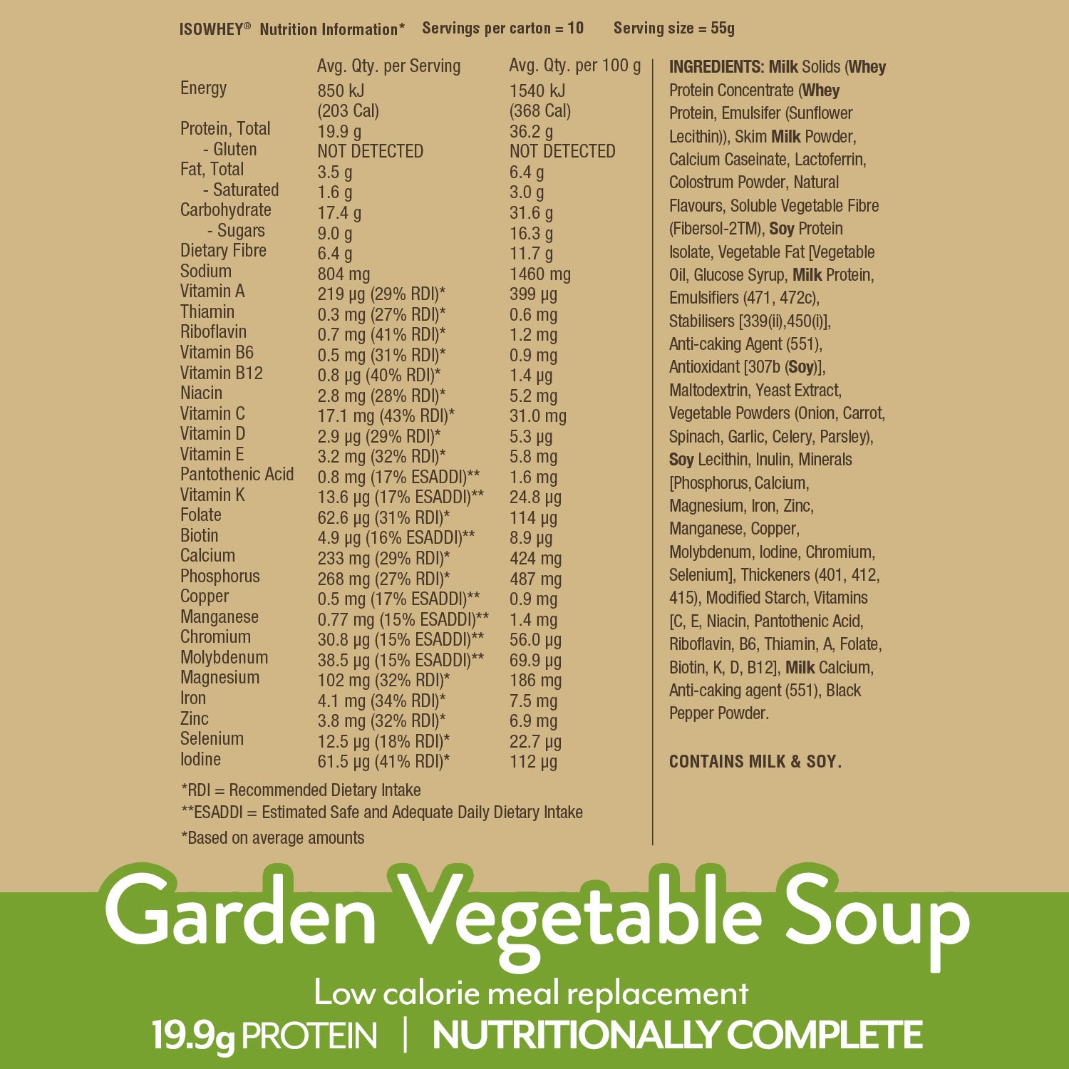 IsoWhey Vegetable Soup 10x55g