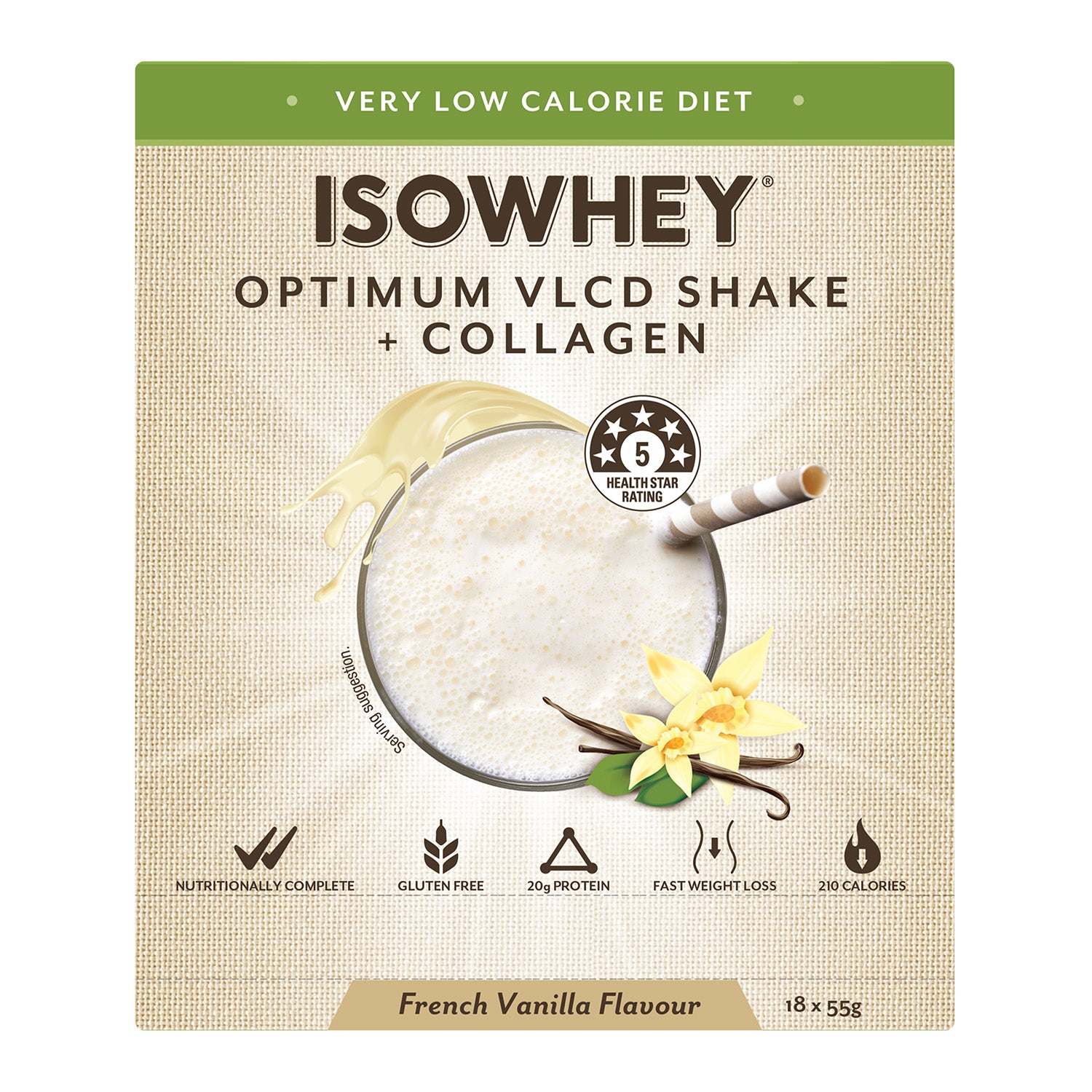 IsoWhey Optimum VLCD Shake French Vanilla 18x55g
