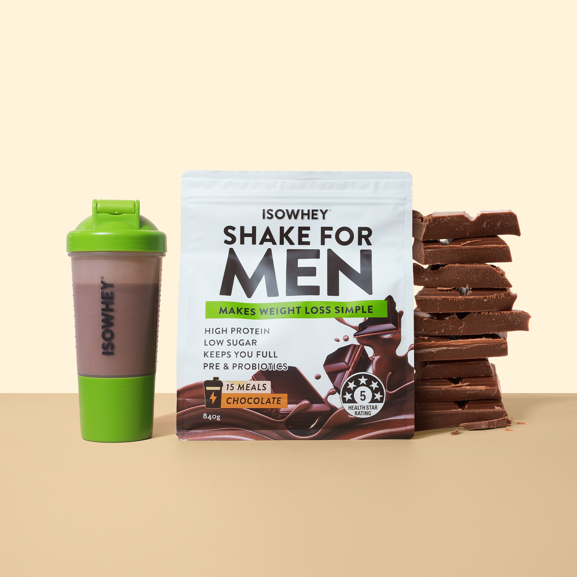IsoWhey Shake for Men Chocolate 840g