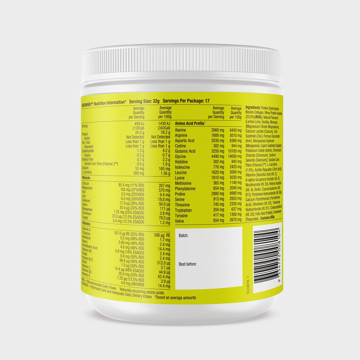 IsoWhey Clear Lemon Lime 550g