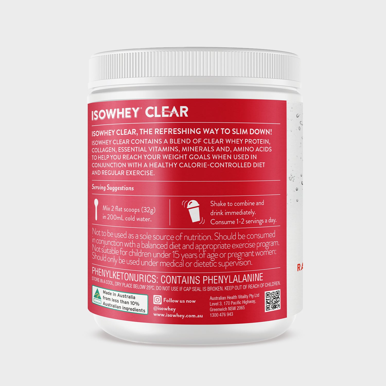 IsoWhey Clear Raspberry Cranberry 550g