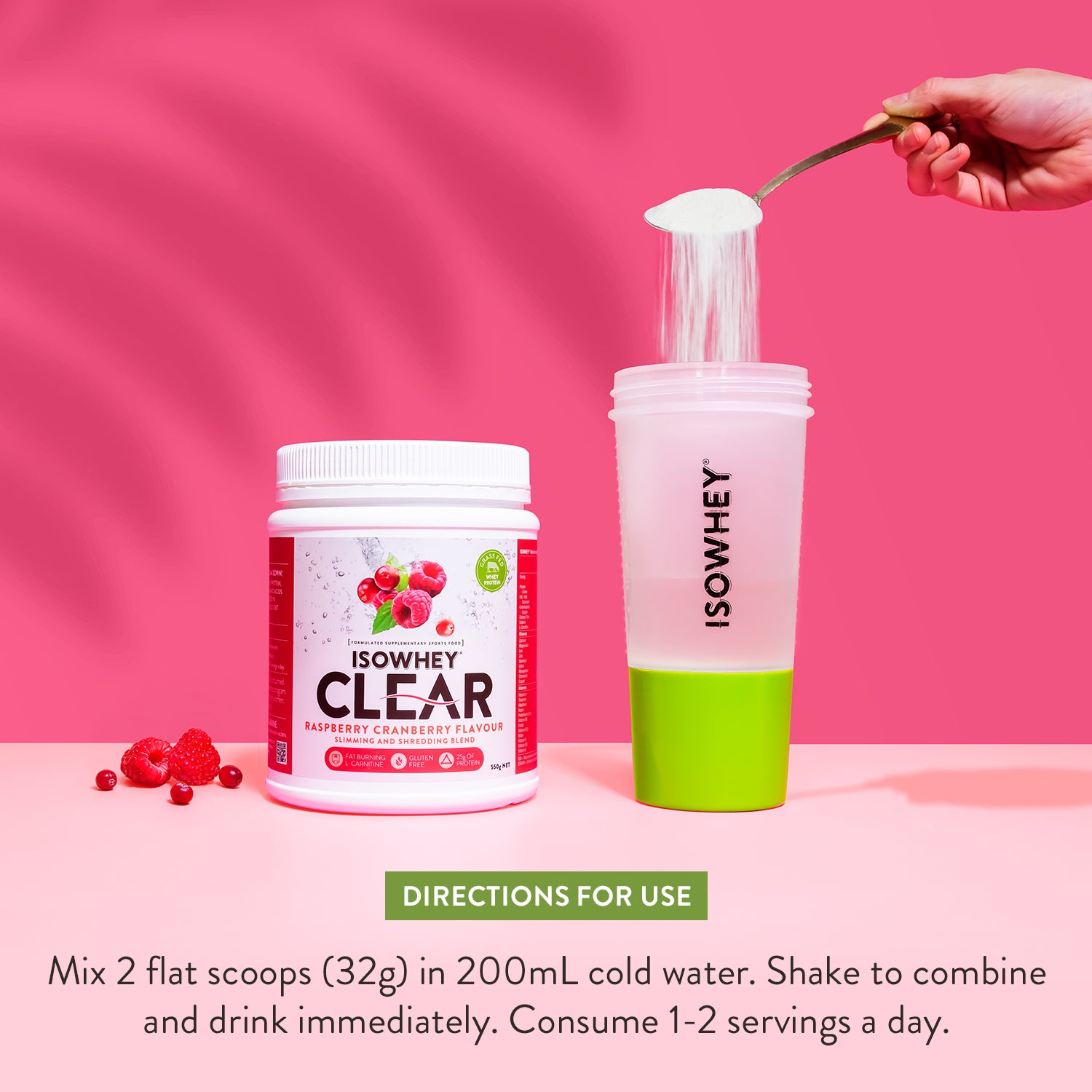 IsoWhey Clear Raspberry Cranberry 550g