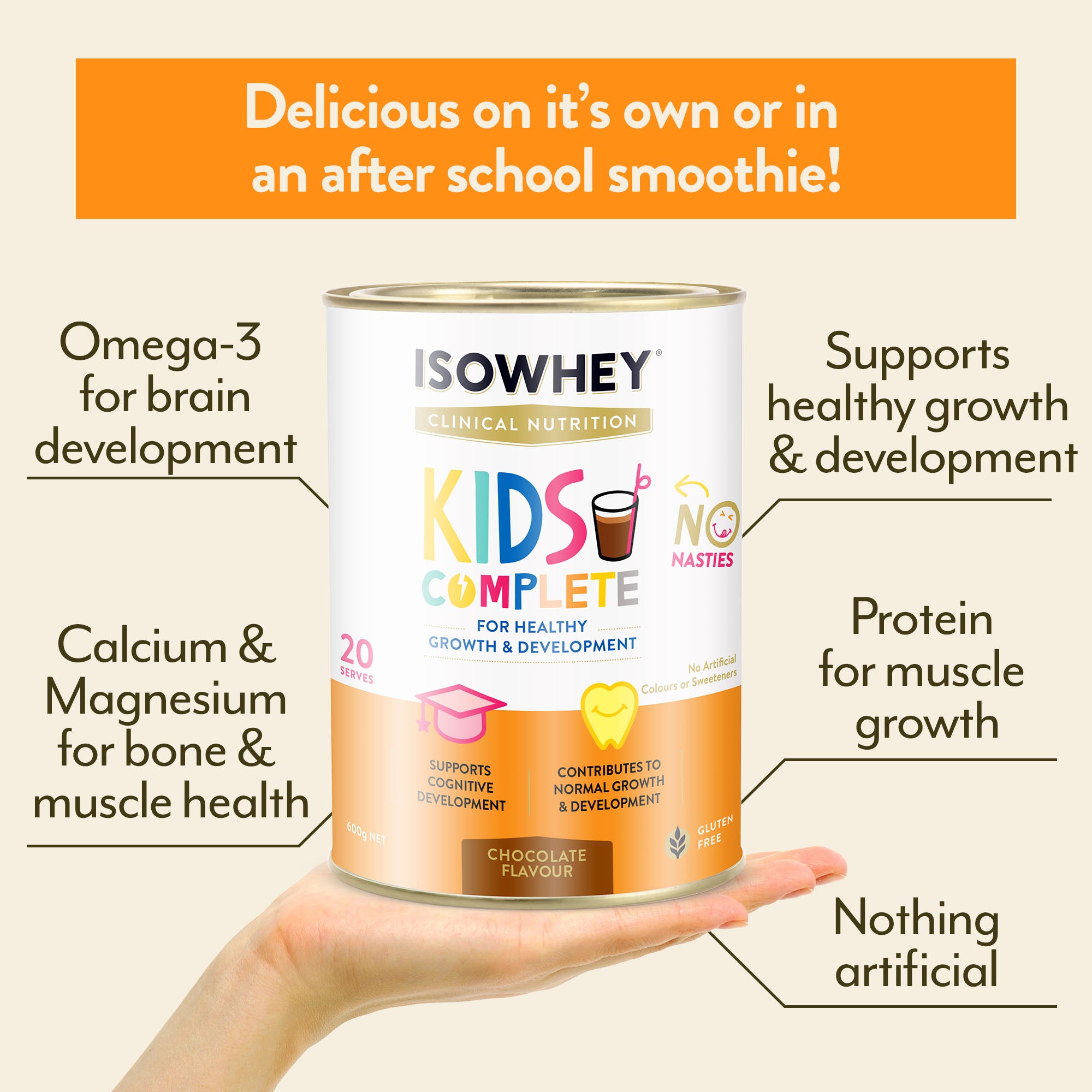 IsoWhey Clinical Nutrition Kids Complete Chocolate 600g