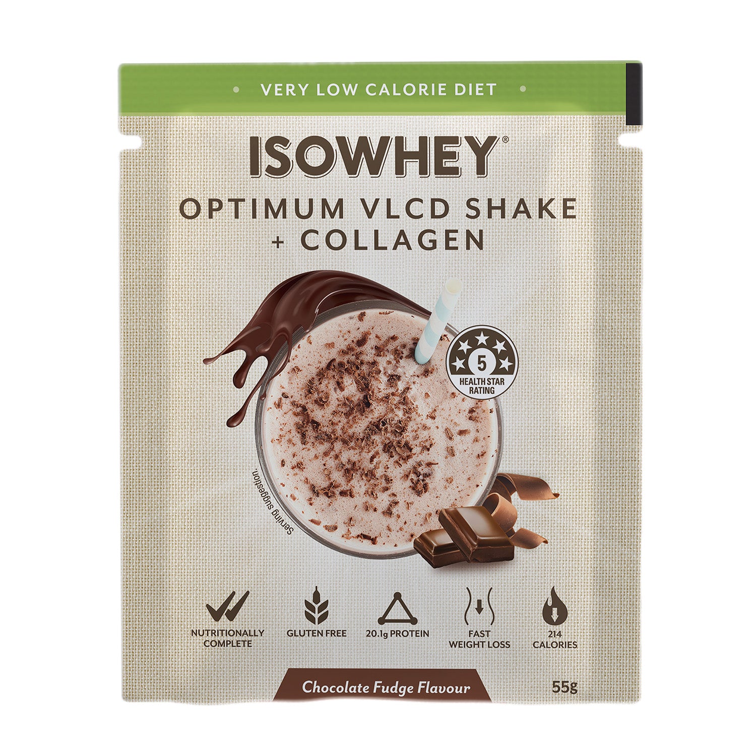 IsoWhey Optimum VLCD Shake Chocolate Fudge 55g