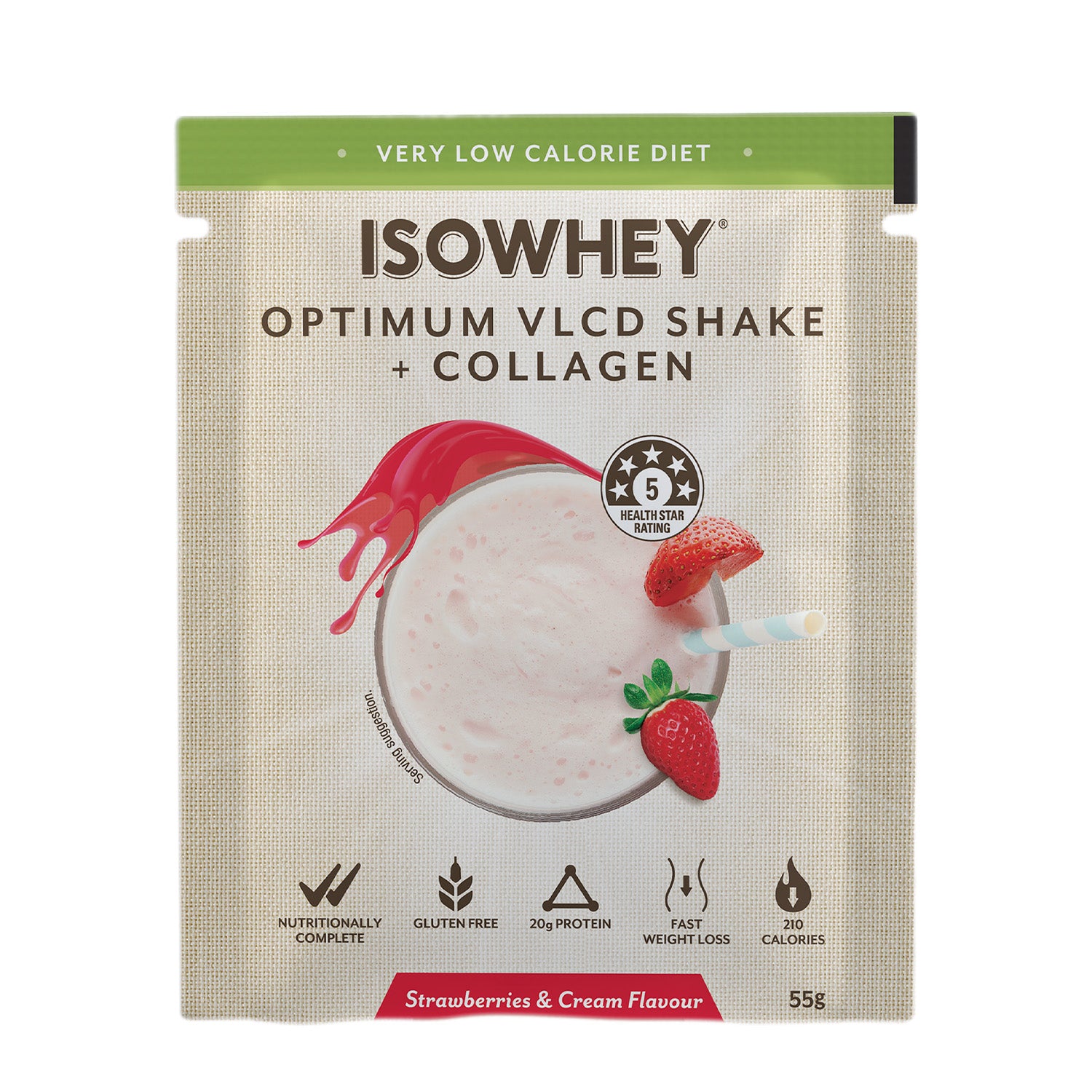 IsoWhey Optimum VLCD Strawberries & Cream 55g
