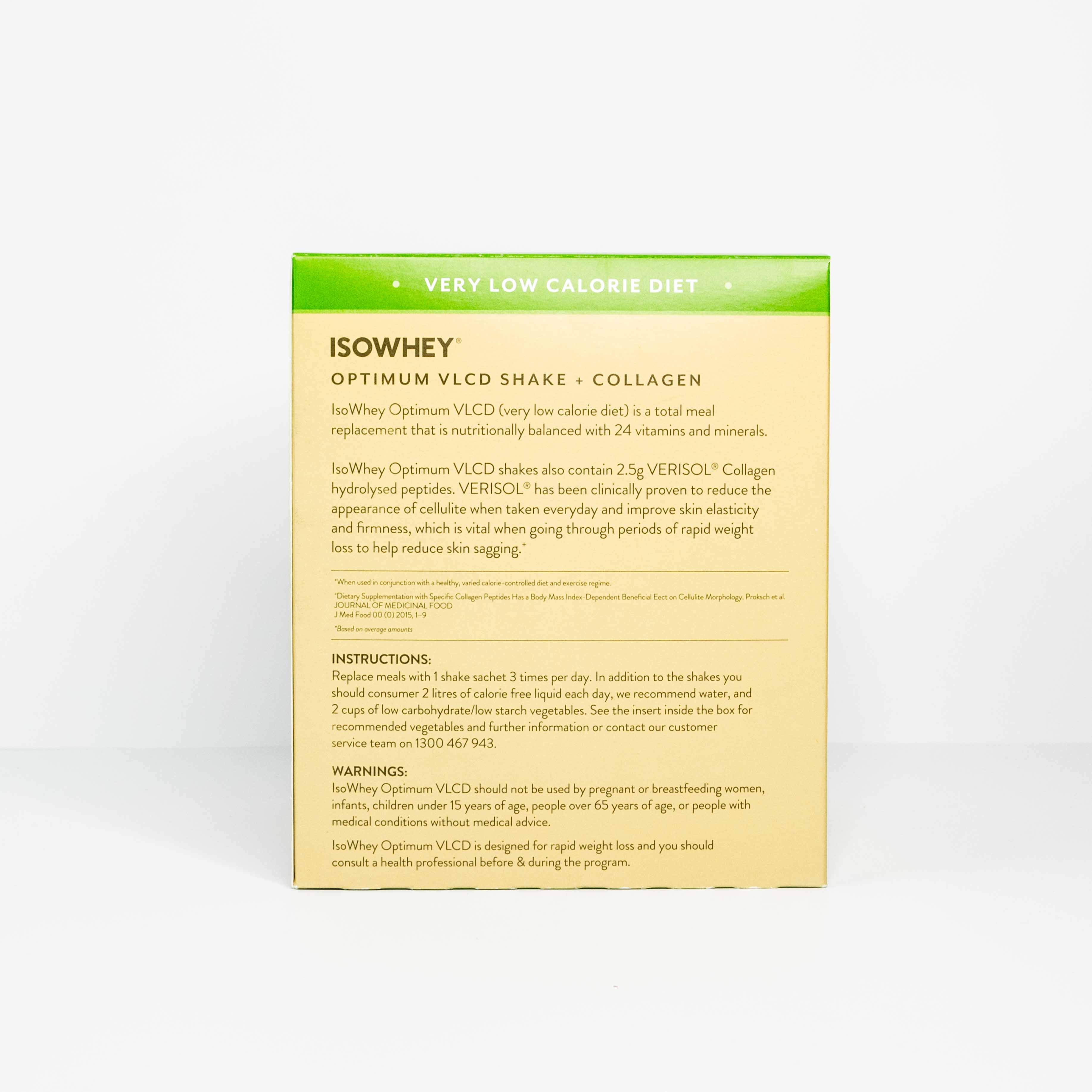 IsoWhey Optimum VLCD Shake French Vanilla 18x55g back side
