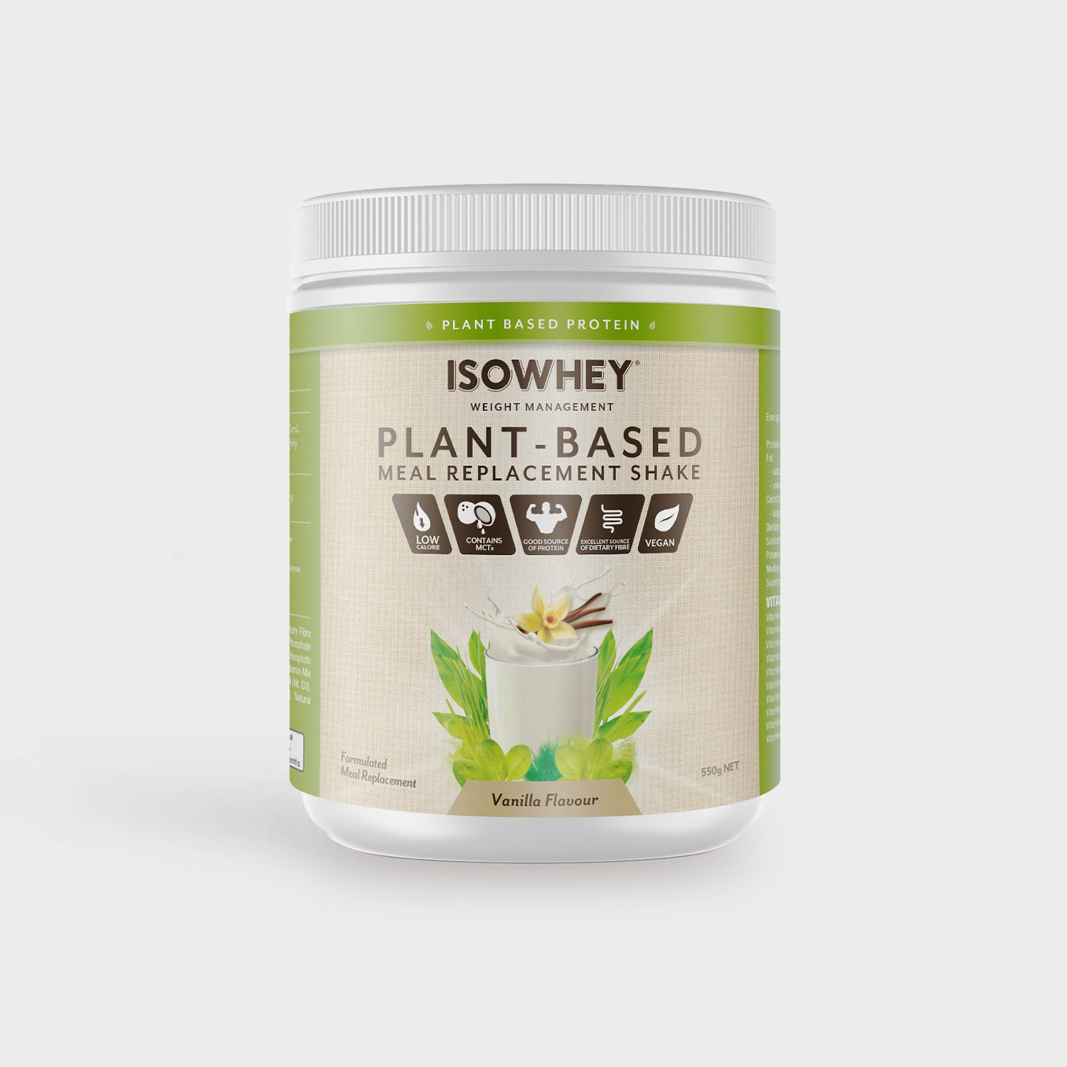IsoWhey Plant-Based Meal Replacement Vanilla Shake 550g