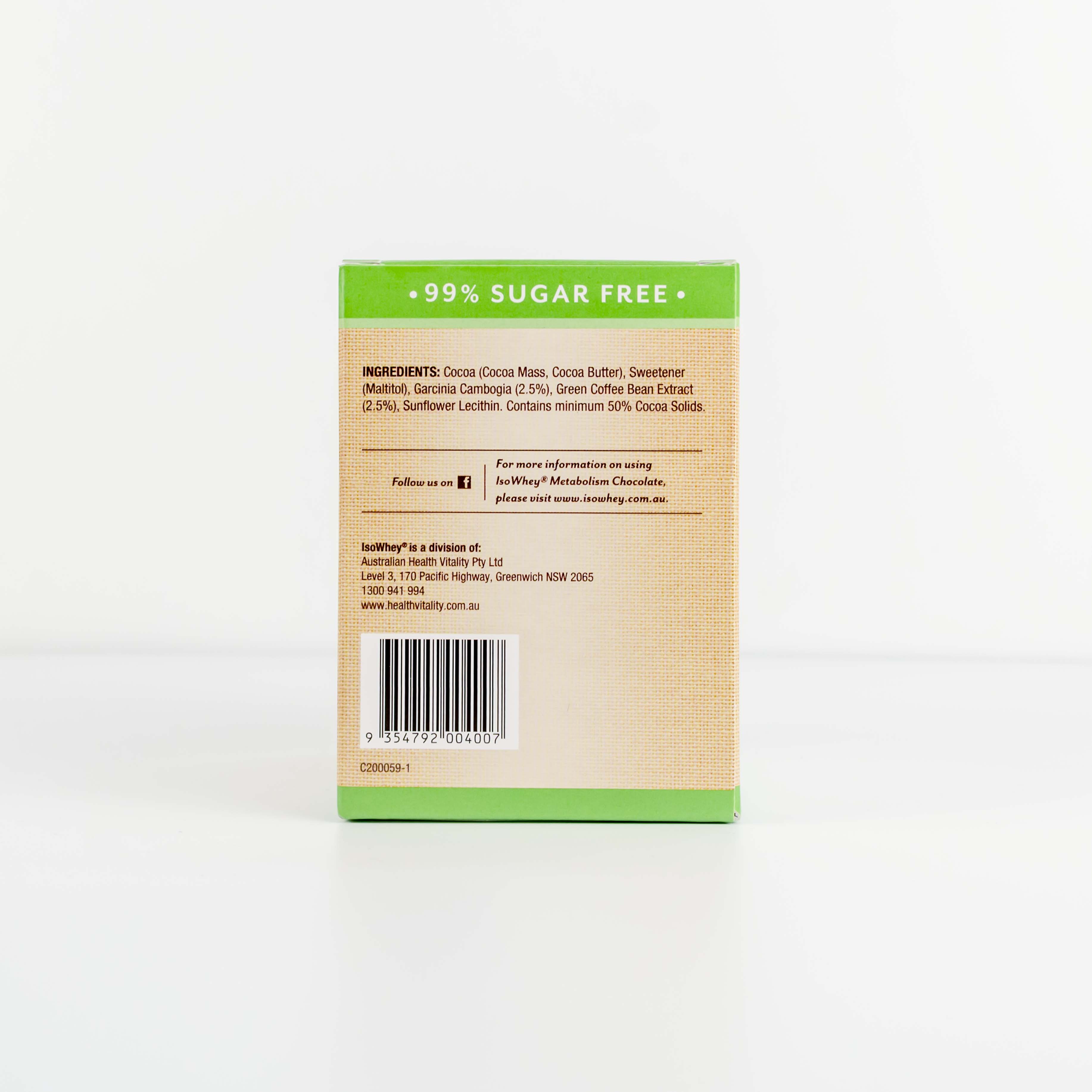 3 Pieces of IsoWhey Metabolism Chocolate Held By Hand