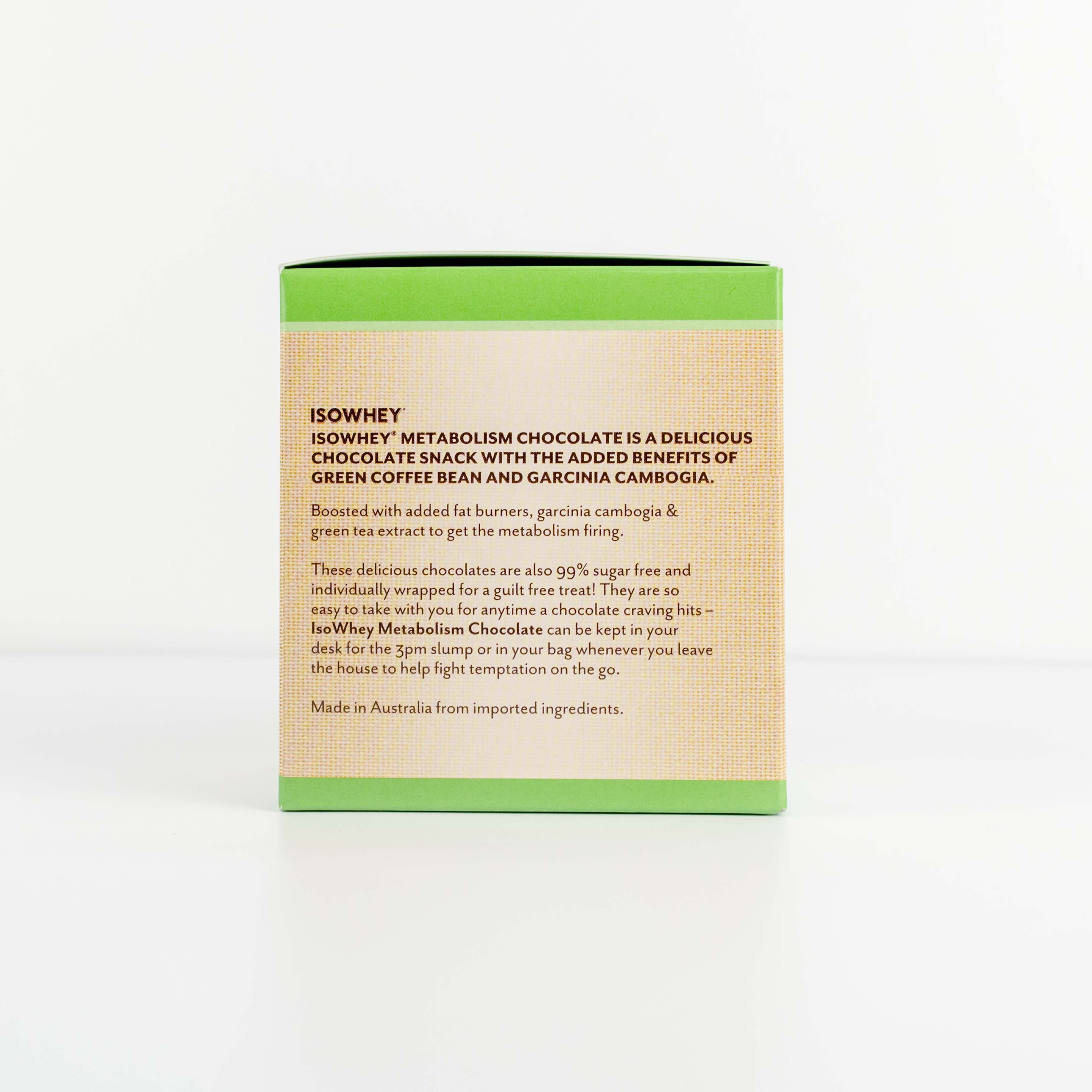 IsoWhey Metabolism Chocolate 15x10g Back Of Box
