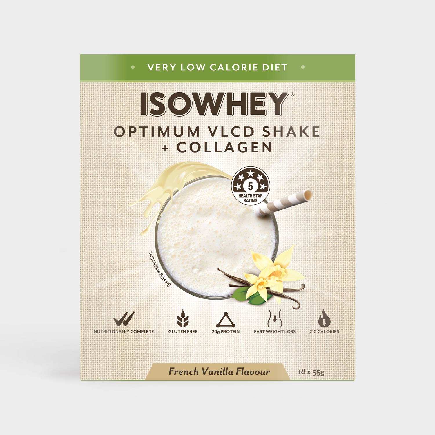IsoWhey Optimum VLCD Shake French Vanilla 18x55g