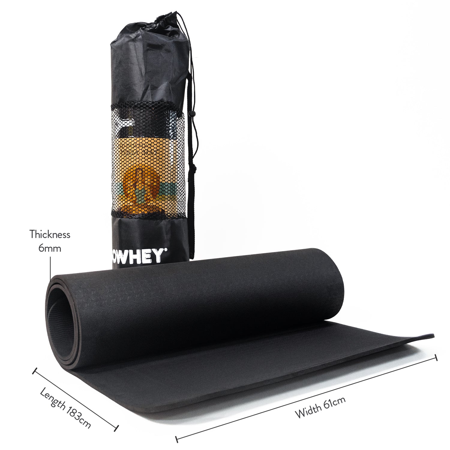 IsoWhey Yoga Mat dimensions and bag